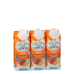 Fruta + leche tropical Don Simon sin azúcares añadidos y zero materia grasa