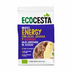 Muesli energy con cacao, banana y guaraná ecológico Ecocesta 375 g.