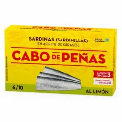 Sardinillas en aceite de girasol al limón Cabo de Peñas 60 g.