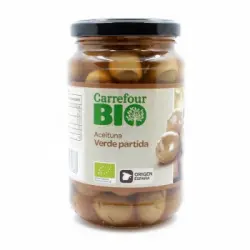Aceituna verde partida ecológica Carrefour Bio 200 g.