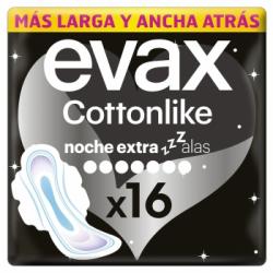 Compresas noche extra con alas Cottonlike Evax 16 ud.