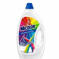 Detergente líquido limpia y previene adiós al separar coladas mixtas Micolor 52 lavados.