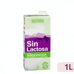 Leche semidesnatada sin lactosa Hacendado Brick 1 L