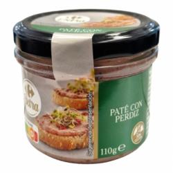 Paté de perdiz Extra Carrefour sin gluten 100 g.