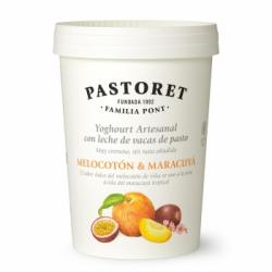 Yogur de melocotón y maracuyá Pastoret sin gluten 500 g.
