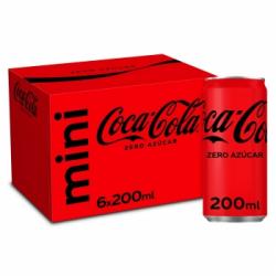 Coca Cola zero azúcar mini pack de 6 latas de 20 cl.