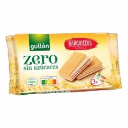 Galletas de barquillo rellenas de crema de vainilla sin azúcares Zero Gullón 180 g.