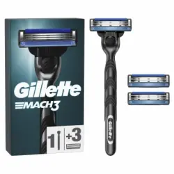 Maquinilla de Afeitar Mach 3 Gillette + Recambios 3 ud.