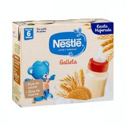 Papilla líquida leche y cereales con galleta maría Nestlé +6 meses 2 mini bricks X 250 ml