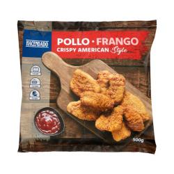 Pollo marinado rebozado Crispy American Style Hacendado ultracongeladas Paquete 0.5 kg