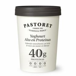 Yogur desnatado alto en proteínas sin azúcar añadido Pastoret sin gluten sin lactosa 500 g.