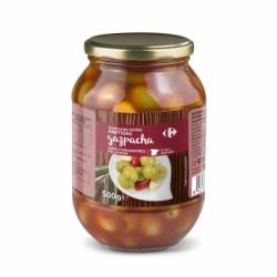 Aceitunas partidas gazpachas Carrefour sin gluten y sin lactosa 500 g.