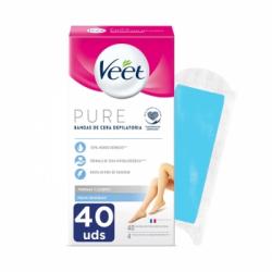 Bandas de cera depilatoria corporal Pure Veet 40 ud.