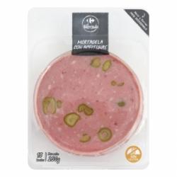 Mortadela con aceitunas en lonchas Carrefour sin gluten 250 g.