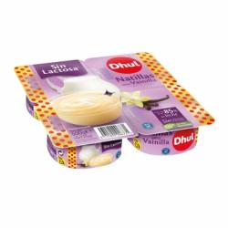 Natillas de vainilla Dhul sin lactosa pack de 4 unidades de 125 g.