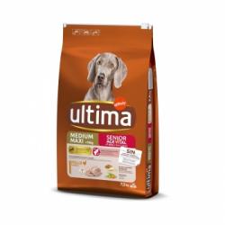 Pienso de pollo y arroz para perro adulto Medium Maxi Ultima Dog 7,5 Kg.
