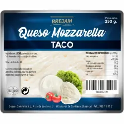 Queso en taco mozzarella Bredam 250 g.