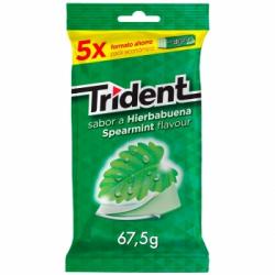 Chicles sabor hierbabuena Trident 5 paquetes de 13,5 g.