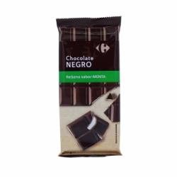 Chocolate negro relleno de menta Carrefour sin gluten 100 g.