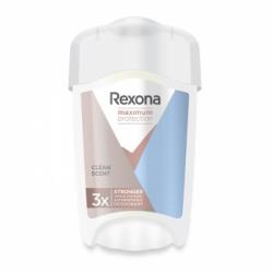 Desodorante en crema antitranspirante Maximum Protection Soft Solid Clean Scent Rexona 45 ml.