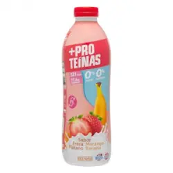 Bebida láctea desnatada sabor fresa y plátano +Proteínas Hacendado 0% m.g 17,4 g proteínas