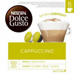 Café cappuccino en cápsulas Nescafé Dolce Gusto 15 unidades de 25 g.