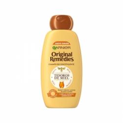 Champú reconstituyente Tesoros de Miel para pelo dañado Original Remedies Garnier 300 ml.
