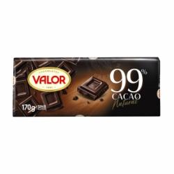 Chocolate negro 99% Valor sin gluten 170 g.