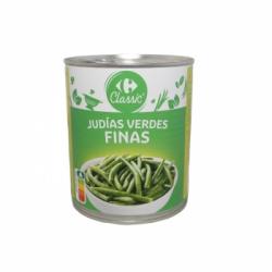 Judías verdes finas al natural Classic Carrefour 440 g.