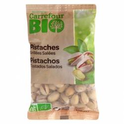 Pistachos tostados y salados ecológicos Carrefour Bio 125 g.