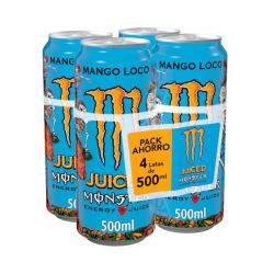 Bebida energética Mango Loco Monster 4 latas X 500 ml