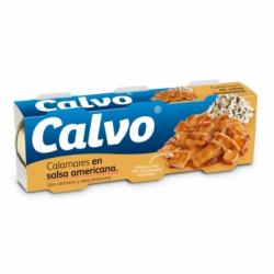 Calamares en salsa americana Calvo sin gluten y sin lactosa pack de 3 unidades de 48 g.