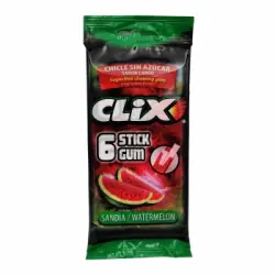 Chicles de sandía sin azúcar Clix sin gluten pack de 3 unidades de 15,6 g.