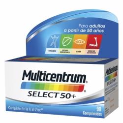 Complemento multivitamínico y multimineral Select 50+ Multicentrum 90 comprimidos.