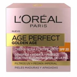 Crema facial rosa fortificante SPF20 L ́oreal Age Perfect 50 ml.
