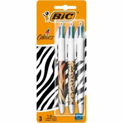 Estuche con 3 Bolígrafos 4 Colores Bic Animal Print