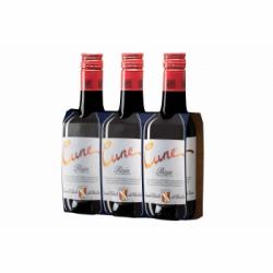 Pack 3 botellas vino tinto tempranillo Cune D.O. Ca Rioja 18,7 cl.