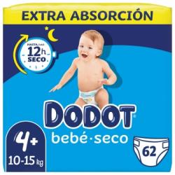 Pañales Dodot bebé-seco T4 (10-15 kg) 62 ud.