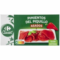 Pimientos del Piquillo enteros extra Carrefour sin lactosa 150 g.