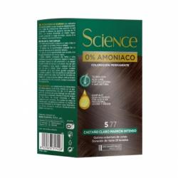 Tinte color permanente no 5.77 castaño marrón claro intenso 0% Amoniaco Science Les Cosmétiques 1 ud.