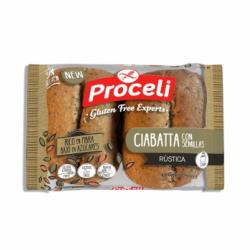 Ciabatta con semillas Proceli sin gluten y sin lactosa 120 g.