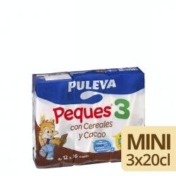 Preparado lácteo cereales al cacao Peques 3 Puleva 3 mini bricks X 200 ml