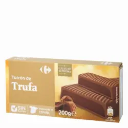 Turrón de trufa Carrefour sin gluten 200 g.