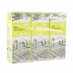 Vino blanco Carrefour pack 3 brik 20 cl.