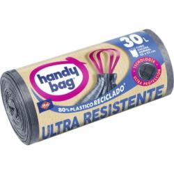 Bolsas de Basura Ultra Resistente 80% Plástico Reciclado HANDY BAG 30l 15 ud