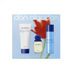 Estuche Don Algodón mujer: agua de colonia 100 ml, desodorante 150 ml y loción corporal 200 ml.