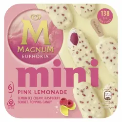 Mini bombón helado sabor pink lemonade Euphoria Magnun 6 ud.