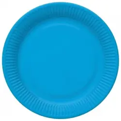 Platos de cartón 23 cm CARREFOUR 8 unid. - Azul Celeste