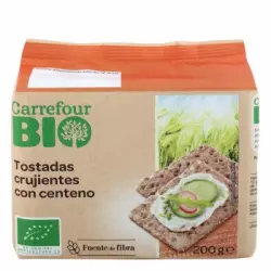 Tartines crujientes de centeno ecológicos Carrefour Bio 200 g.