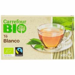 Té blanco en bolsitas ecológico Carrefour Bio 20 ud.